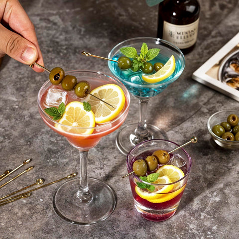 Losneg stainless steel martini picks four-point-one inches for precise garnishes.