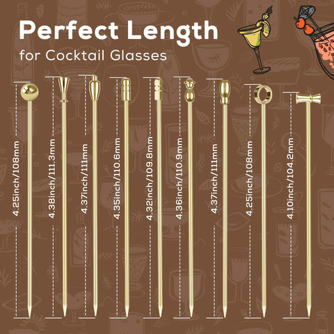 Losneg tail-design cocktail picks help guests identify their glass instantly.