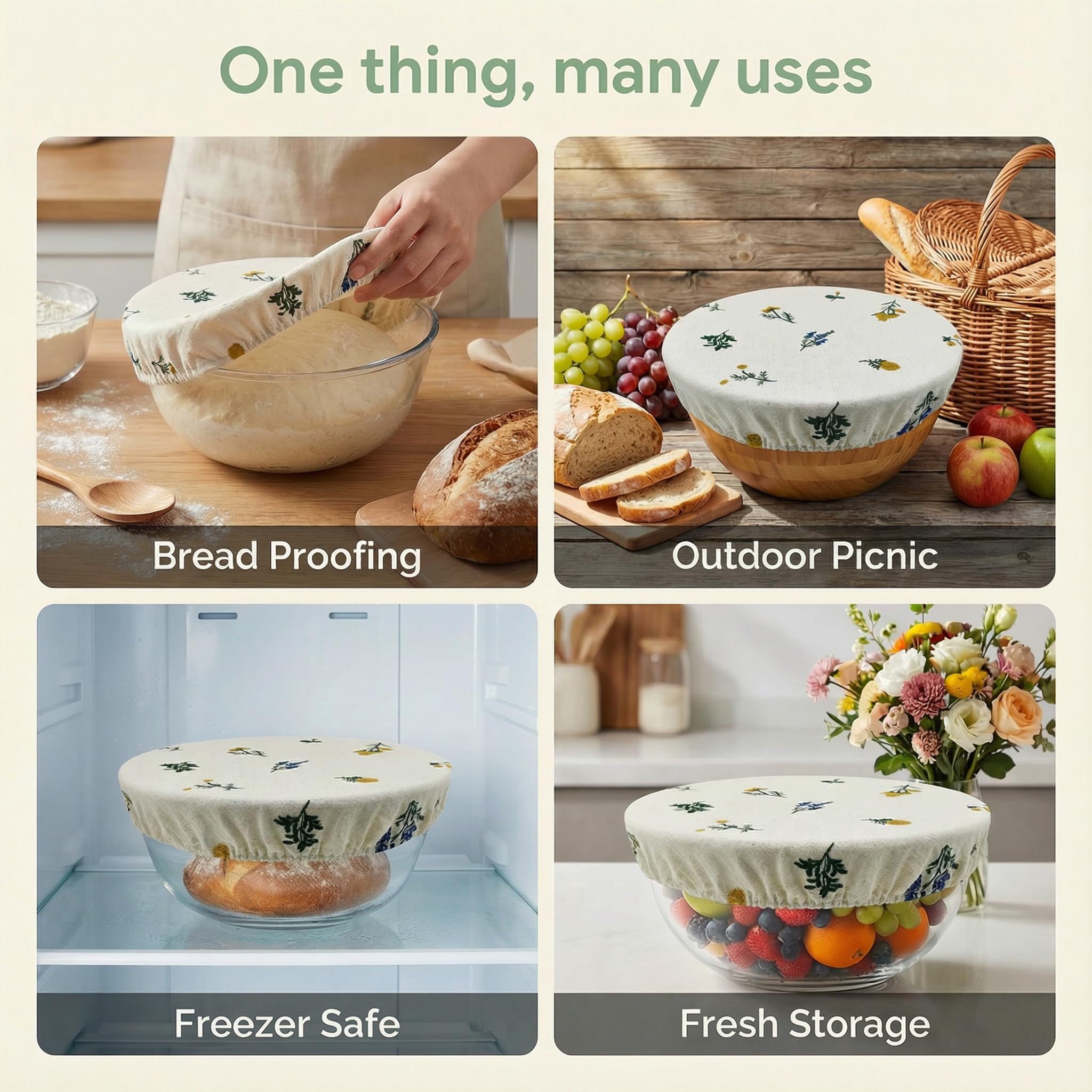 Lospara cover fits banneton and bowls securely with elastic edge