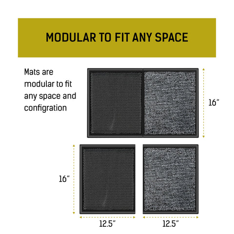 LOSTRONAUT 25x16 floor mat provides roomy coverage and a versatile doorway fit