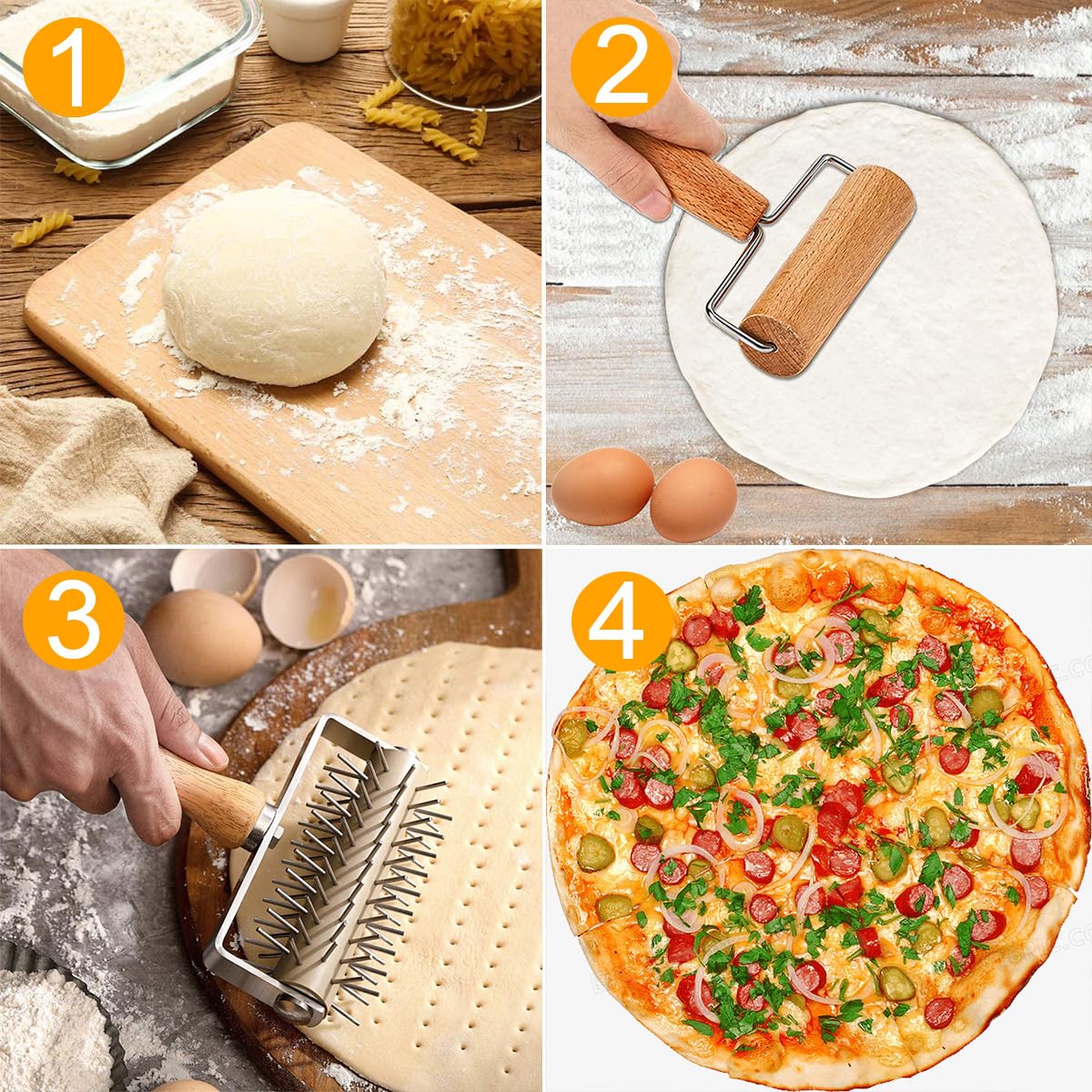 LOSYHU dough perforation puncher, helps create even holes for quick rise.