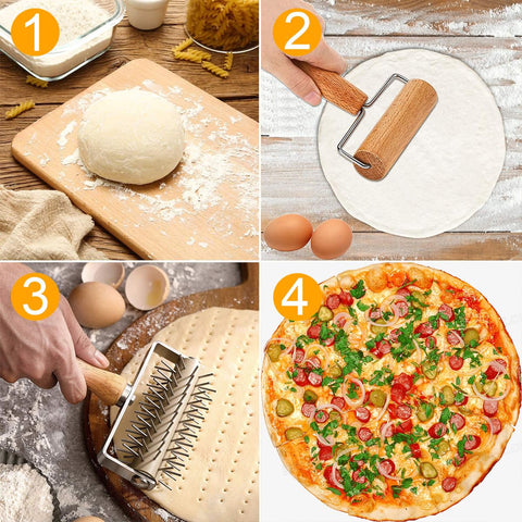 LOSYHU dough perforation puncher, helps create even holes for quick rise.