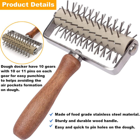 LOSYHU pizza dock punch-roller with 10-gear perforation speeds dough prep.