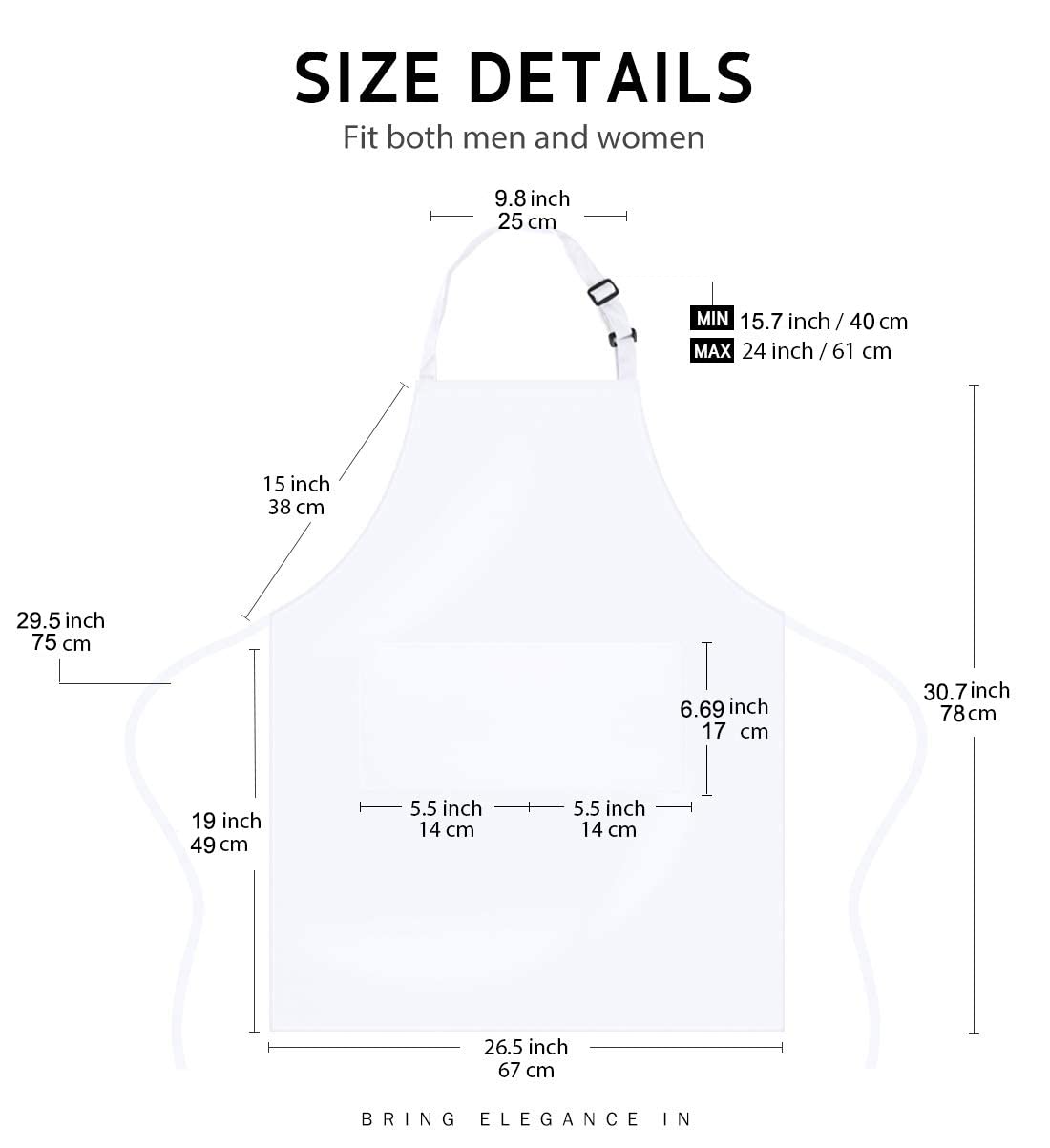 loteaf two-pockets apron highlights convenient front storage for phones, tools, or recipe cards
