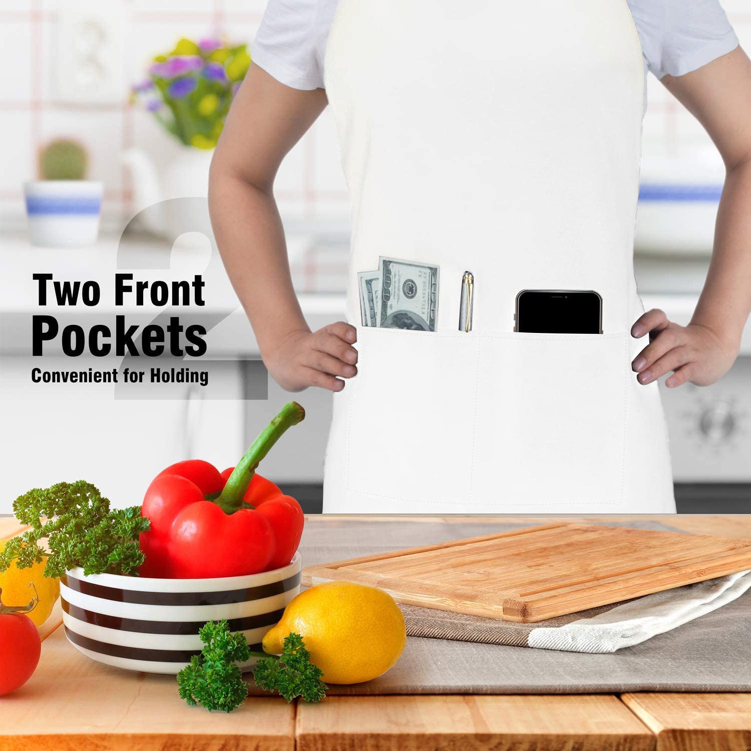 loteaf unisex fit apron suits both men and women for family cooking