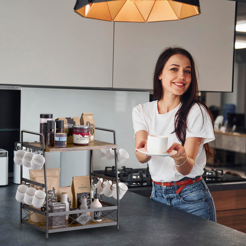 LOTEYIKE coffee bar display stand adds stylish organization to kitchens.