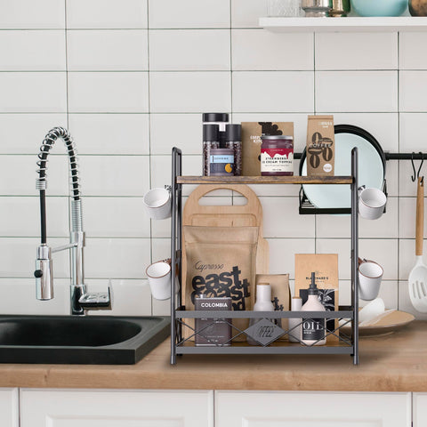 LOTEYIKE easy-assembly mug rack installs quickly for instant organization.