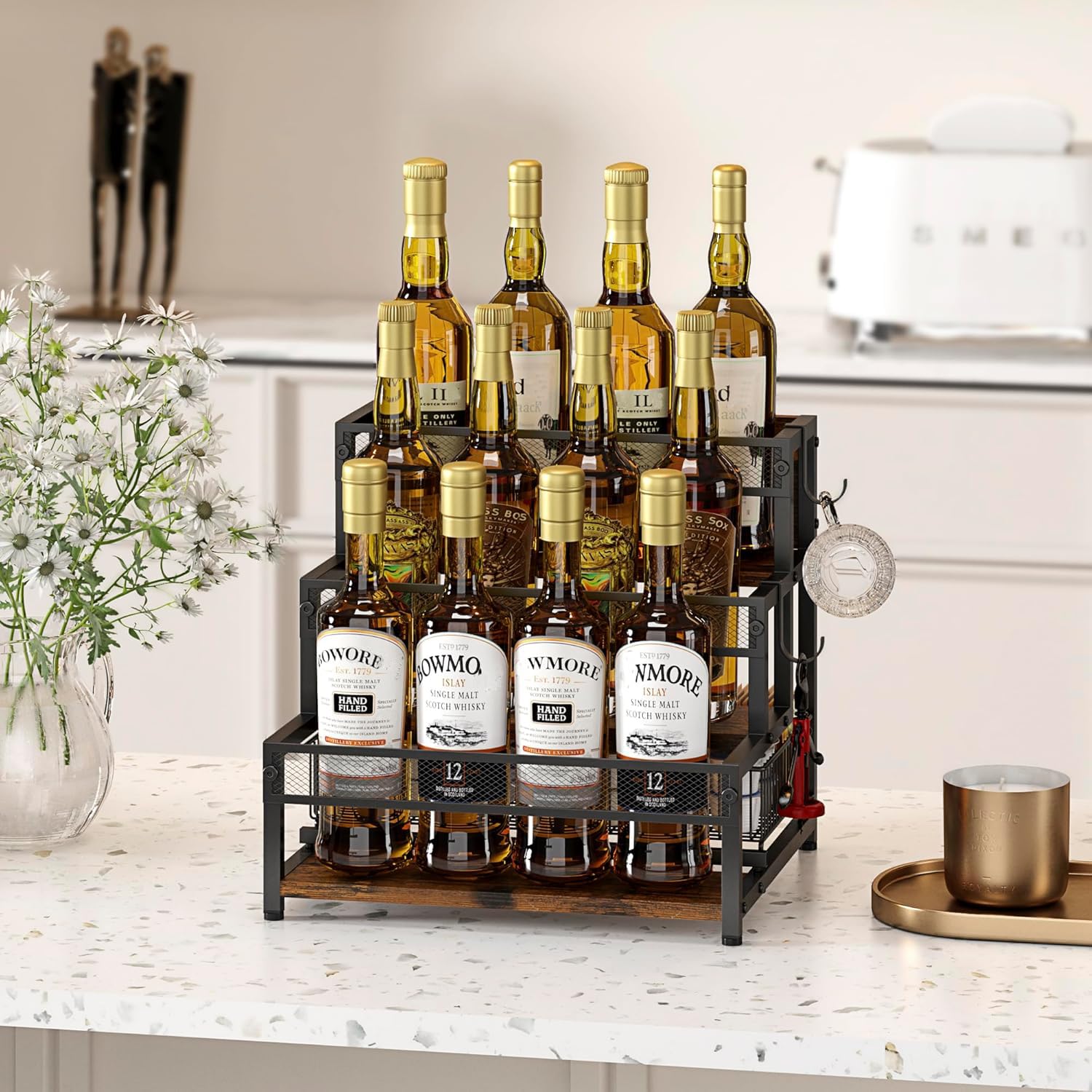 Loteyike gift-ready coffee bar organizer on countertop demonstrates practical decor appeal
