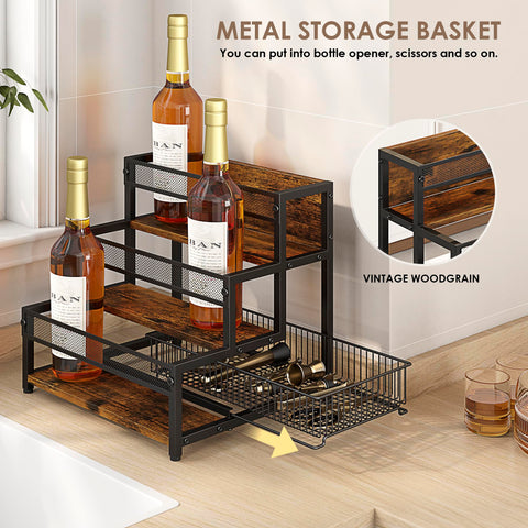 Loteyike syrup rack internal storage helps keep spices and bottles neatly aligned