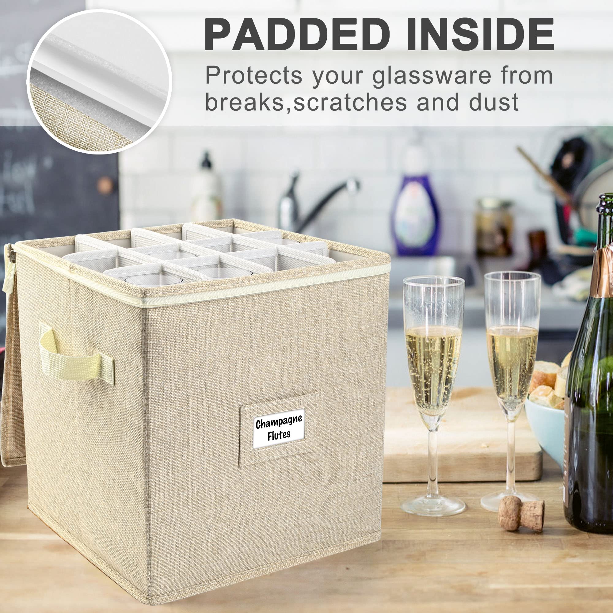 LotFancy 12-compartment dividers separate stems to prevent cracking