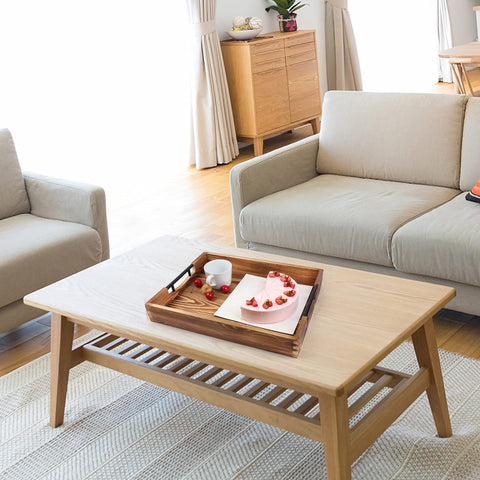 LotFancy wood tray displayed on a coffee table adding functional decor