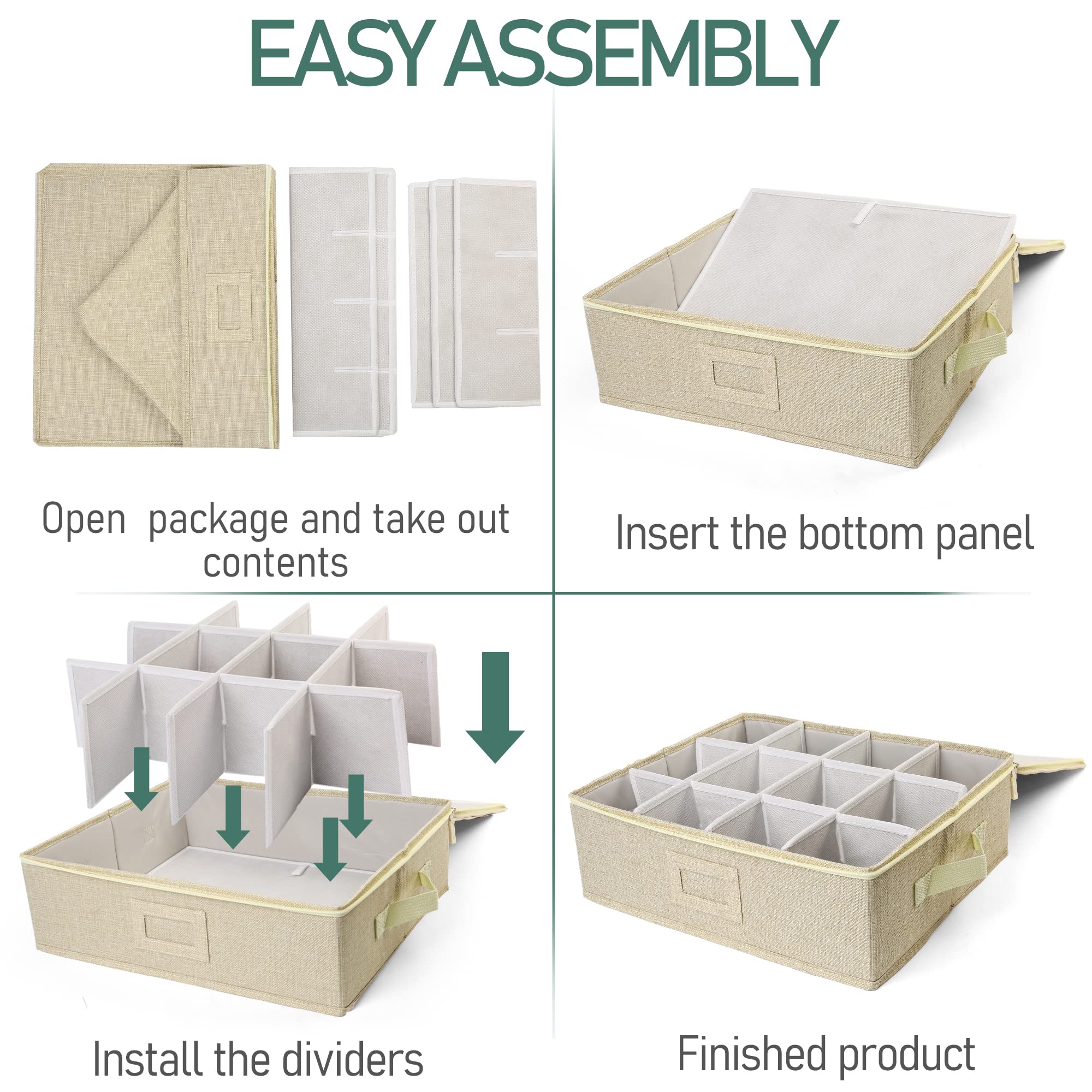 LotFancy cup storage box zipper and label window for quick access.