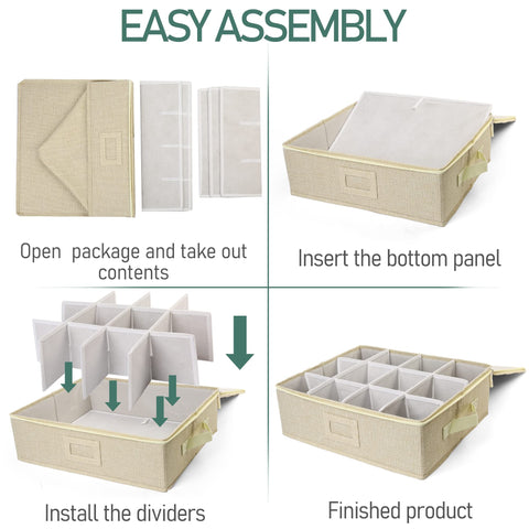 LotFancy cup storage box zipper and label window for quick access.