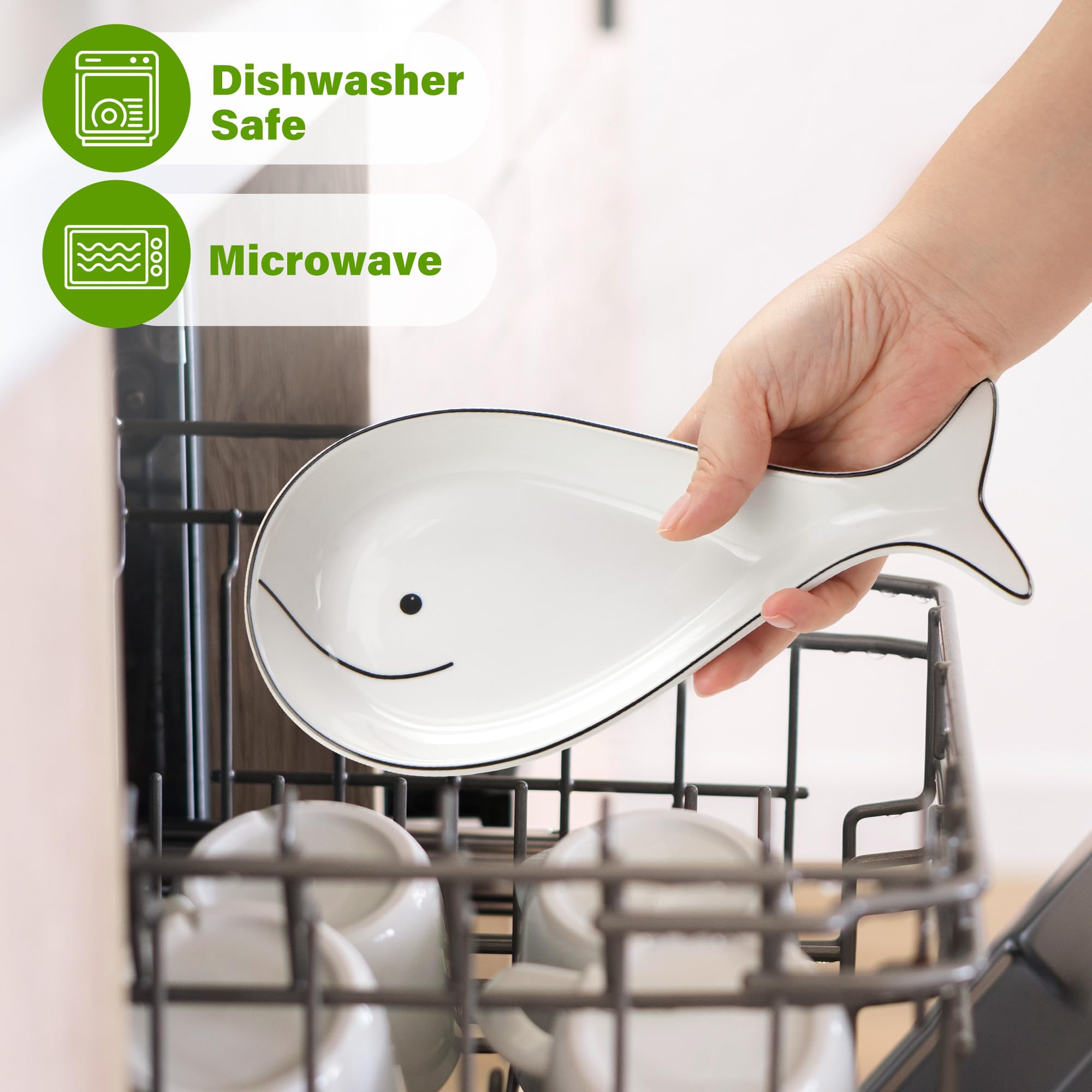 Heat-resistant ceramic LotFancy spoon holder for easy handling.