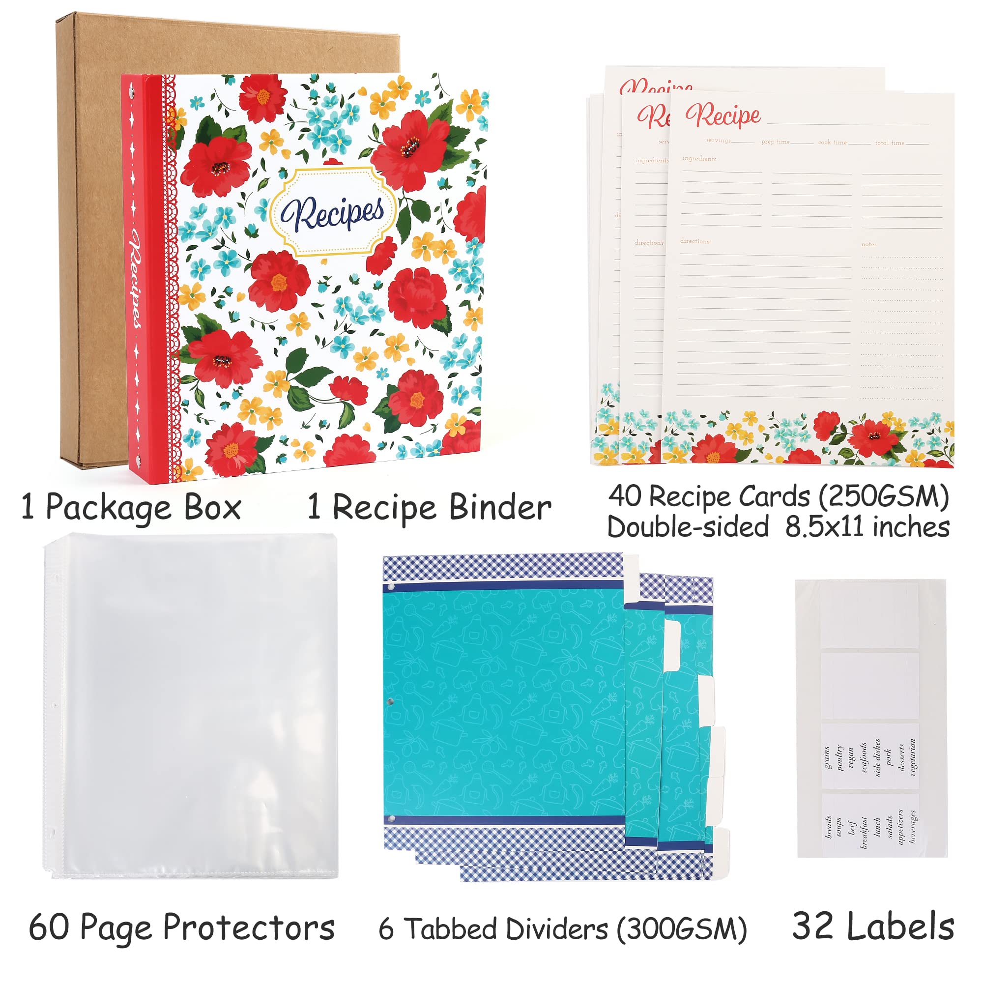 LotFancy 32 labels help you categorize recipes by type and occasion.