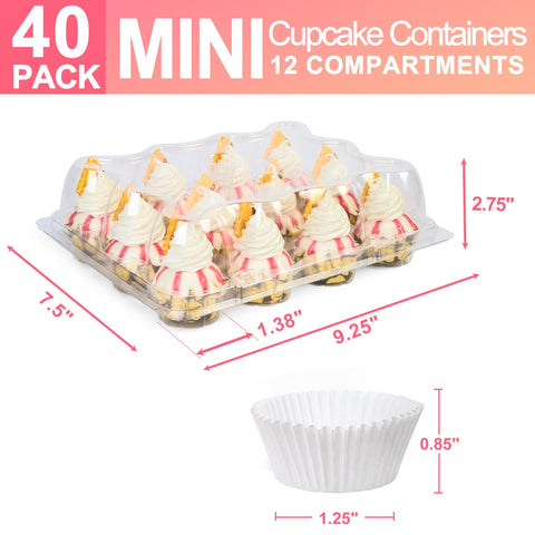 LotFancy cupcake container showing tall dome lid for tall frosting.