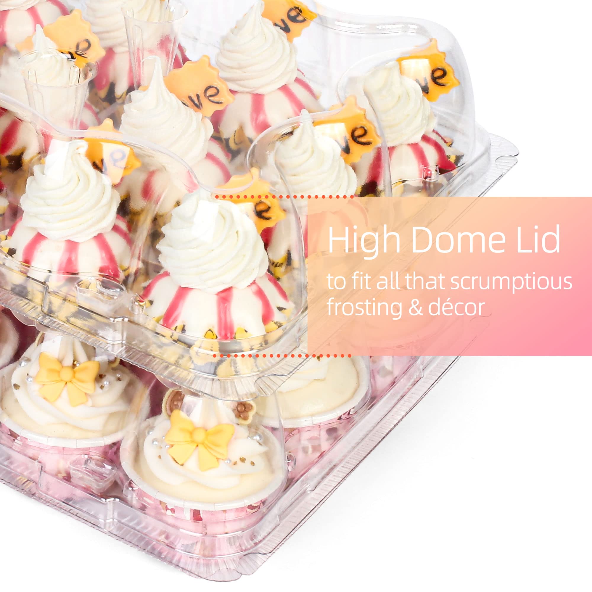 LotFancy container with funnel-shaped lid supports protecting decorations.