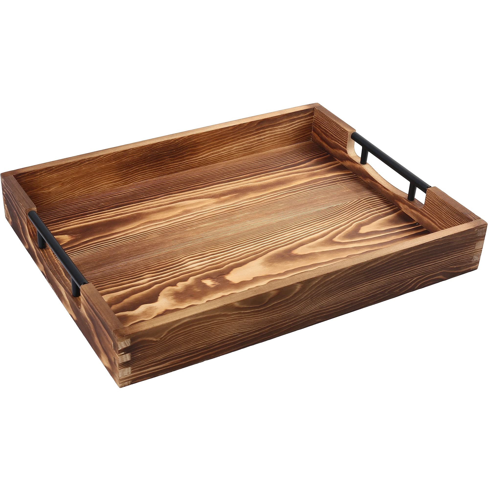 LotFancy Ottoman Tray with wooden handles ideal for serving breakfast or drinks