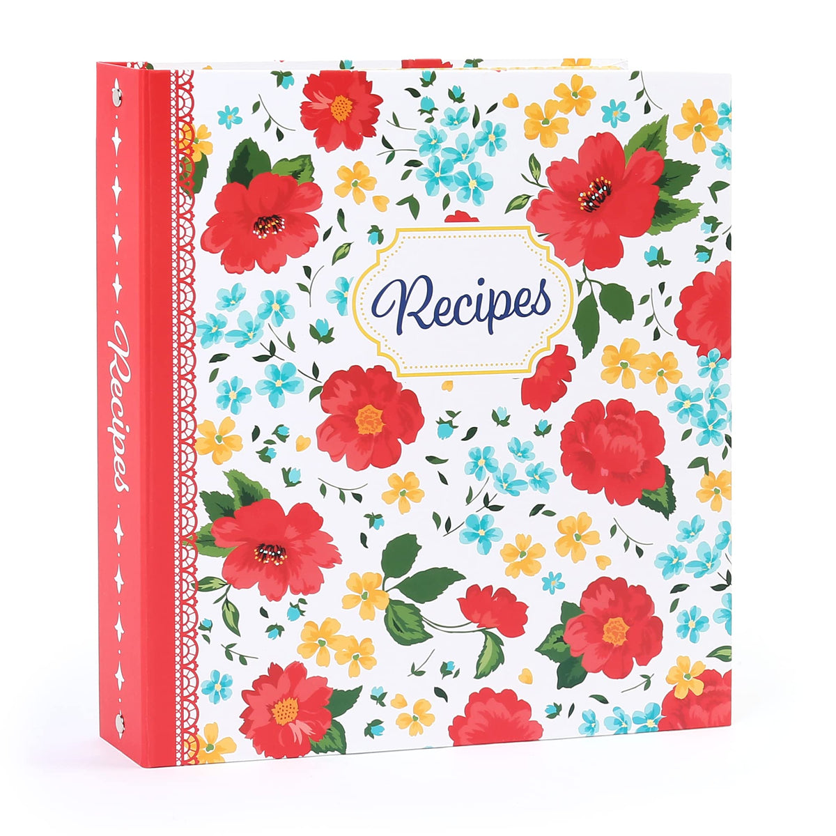 LotFancy recipe binder with floral cover provides durable, wipe-clean protection.