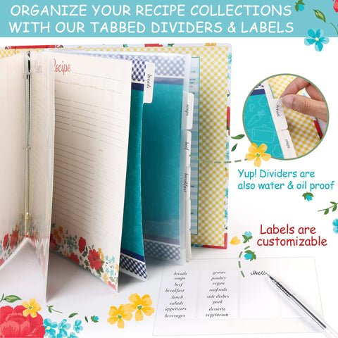 LotFancy 40 floral recipe cards ready to capture ideas and measurements.