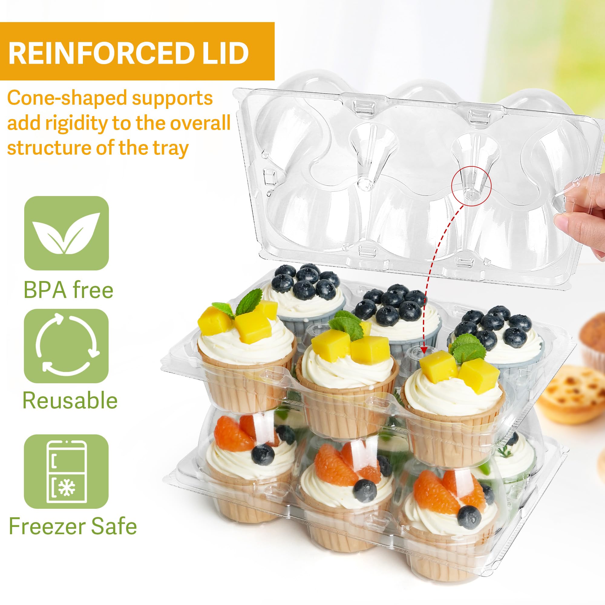 LotFancy reinforced lid support preventing bowing