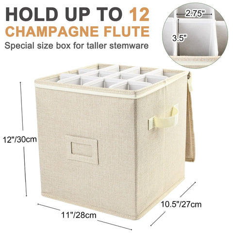 LotFancy stackable stemware chest keeps glasses organized for easy transport