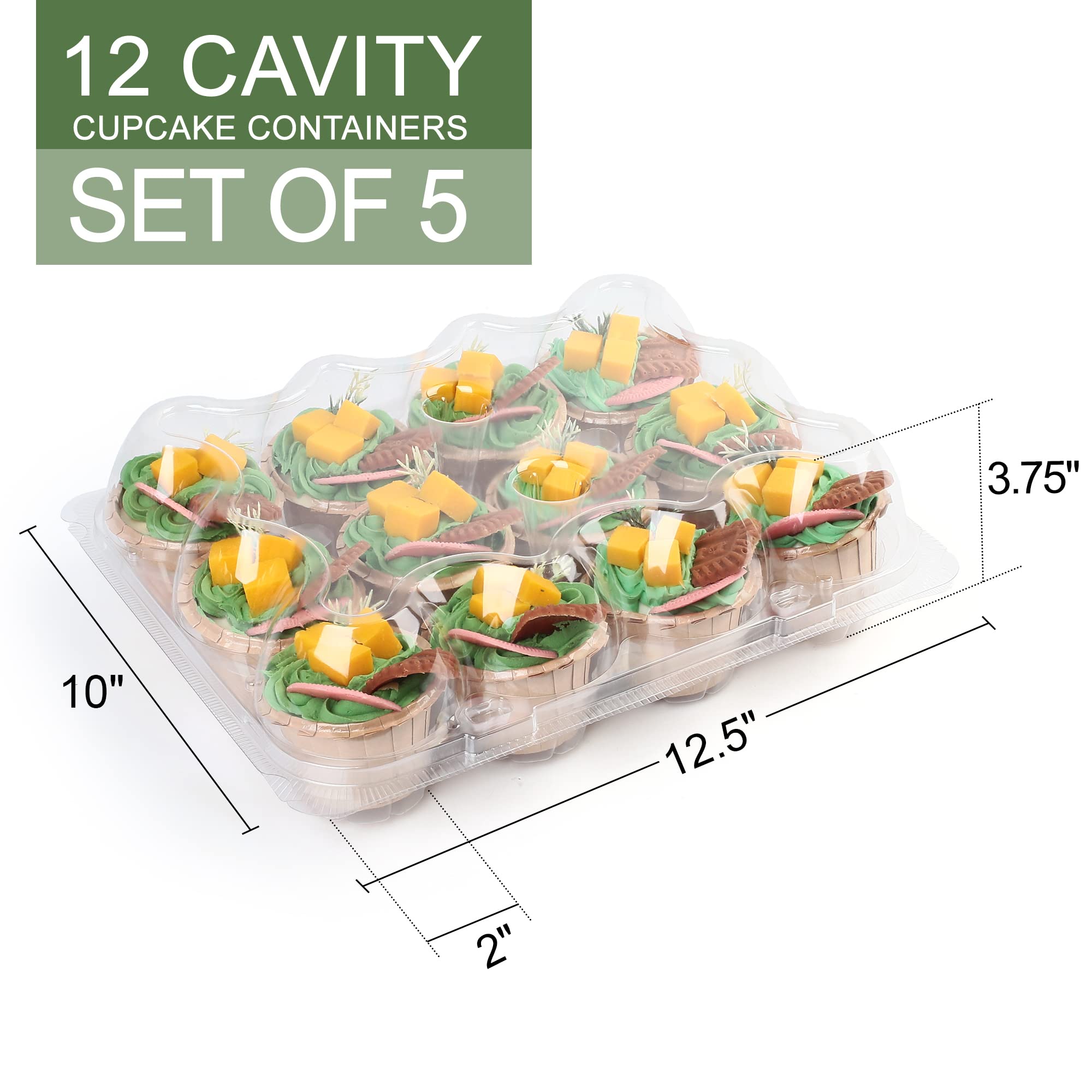 LotFancy tall-dome-lid keeps frosting intact during transport.