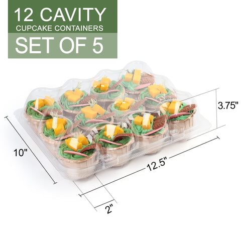 LotFancy tall-dome-lid keeps frosting intact during transport.