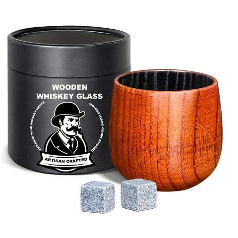 Lotnafee charred wooden whiskey glass showcases 6 oz capacity for rich barrel-inspired sips.