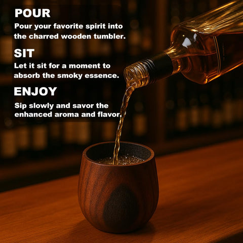 Lotnafee easy-to-clean wooden bar accessory preserves wood grain.