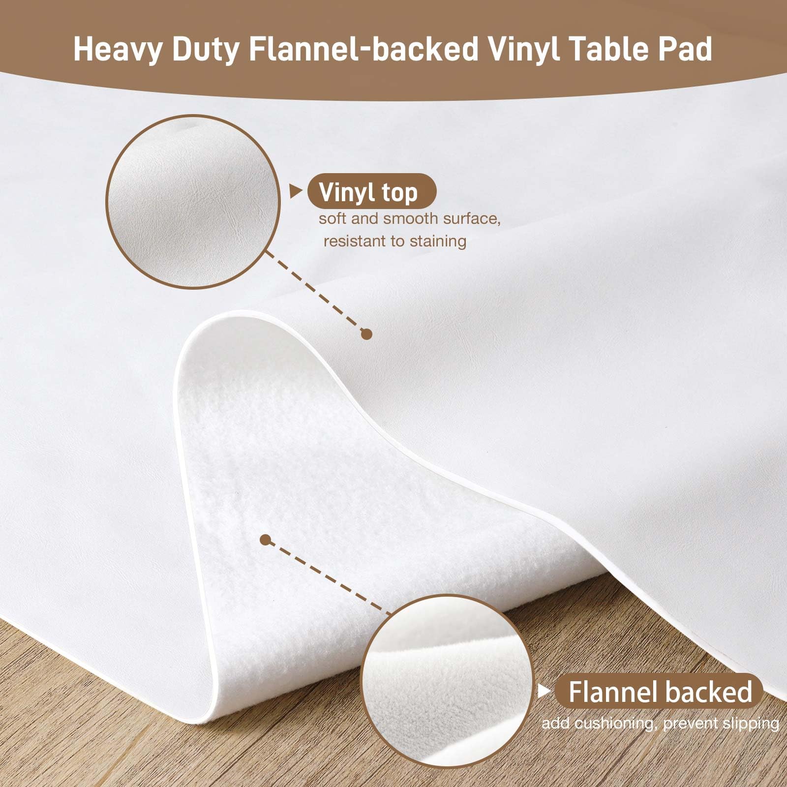 LotuFlor heavy-duty vinyl pad cushions hot dishes and resists scratches.