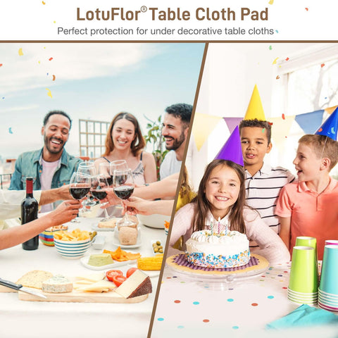 LotuFlor table protector pad versatile use under tablecloth or alone.