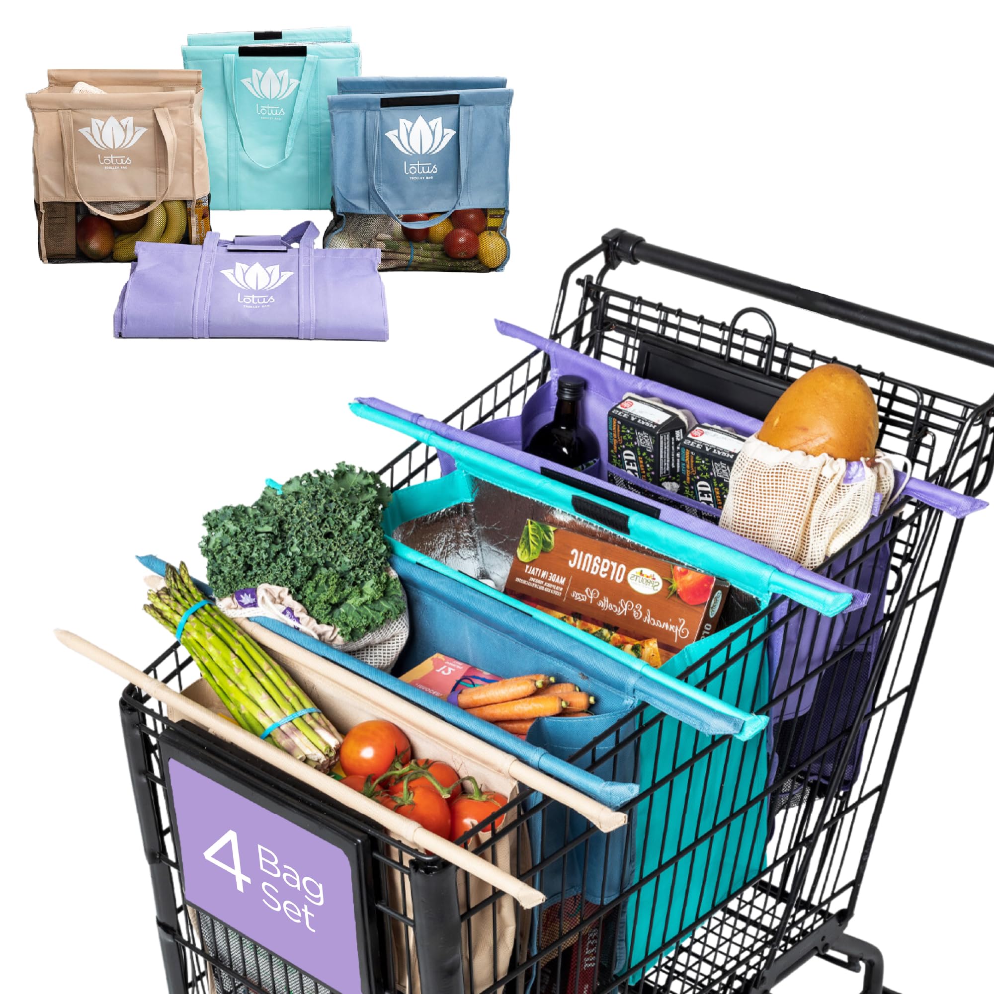 Lotus Original Trolley Bags folded compact for easy storage.