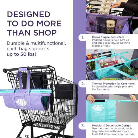 Lotus Original Trolley Bags wine pocket protects bottles during checkout.