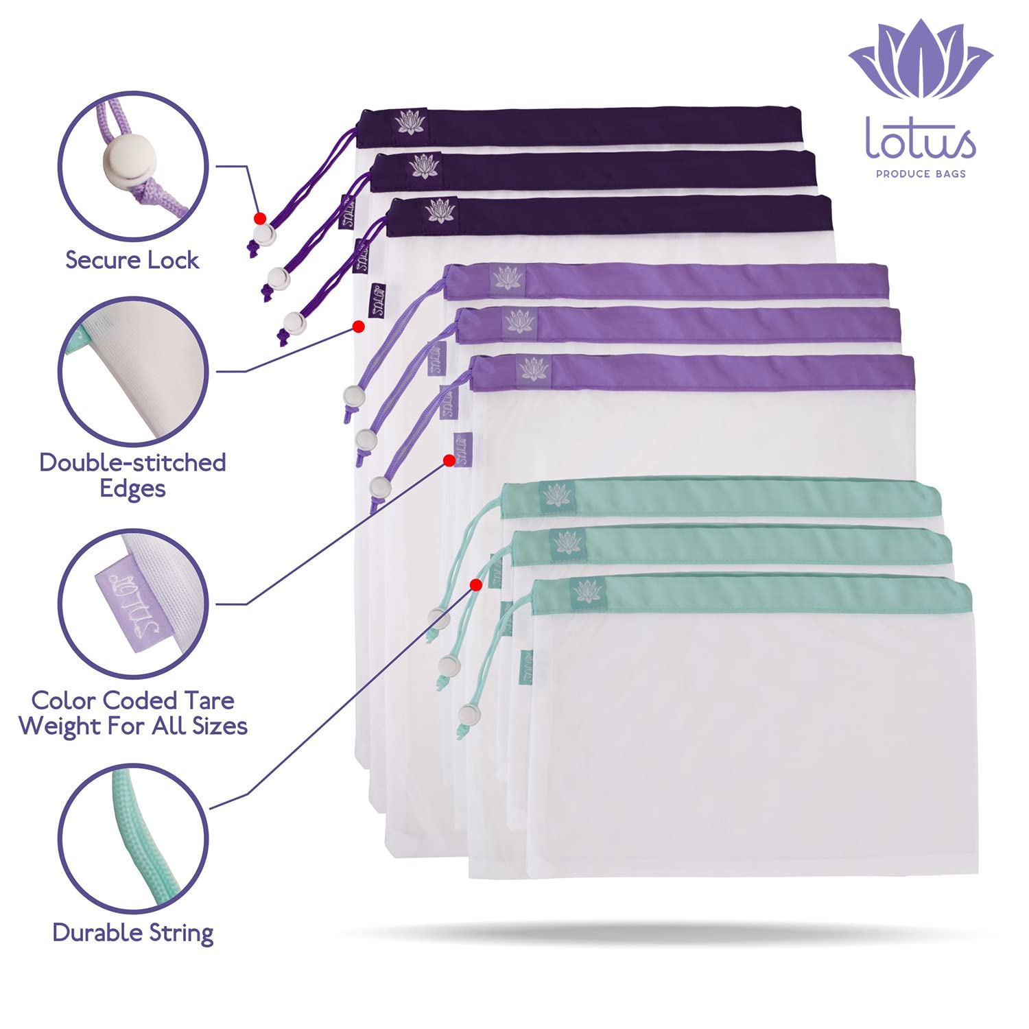 Lotus Trolley Bag washable reusable mesh ideal for long-lasting produce organization