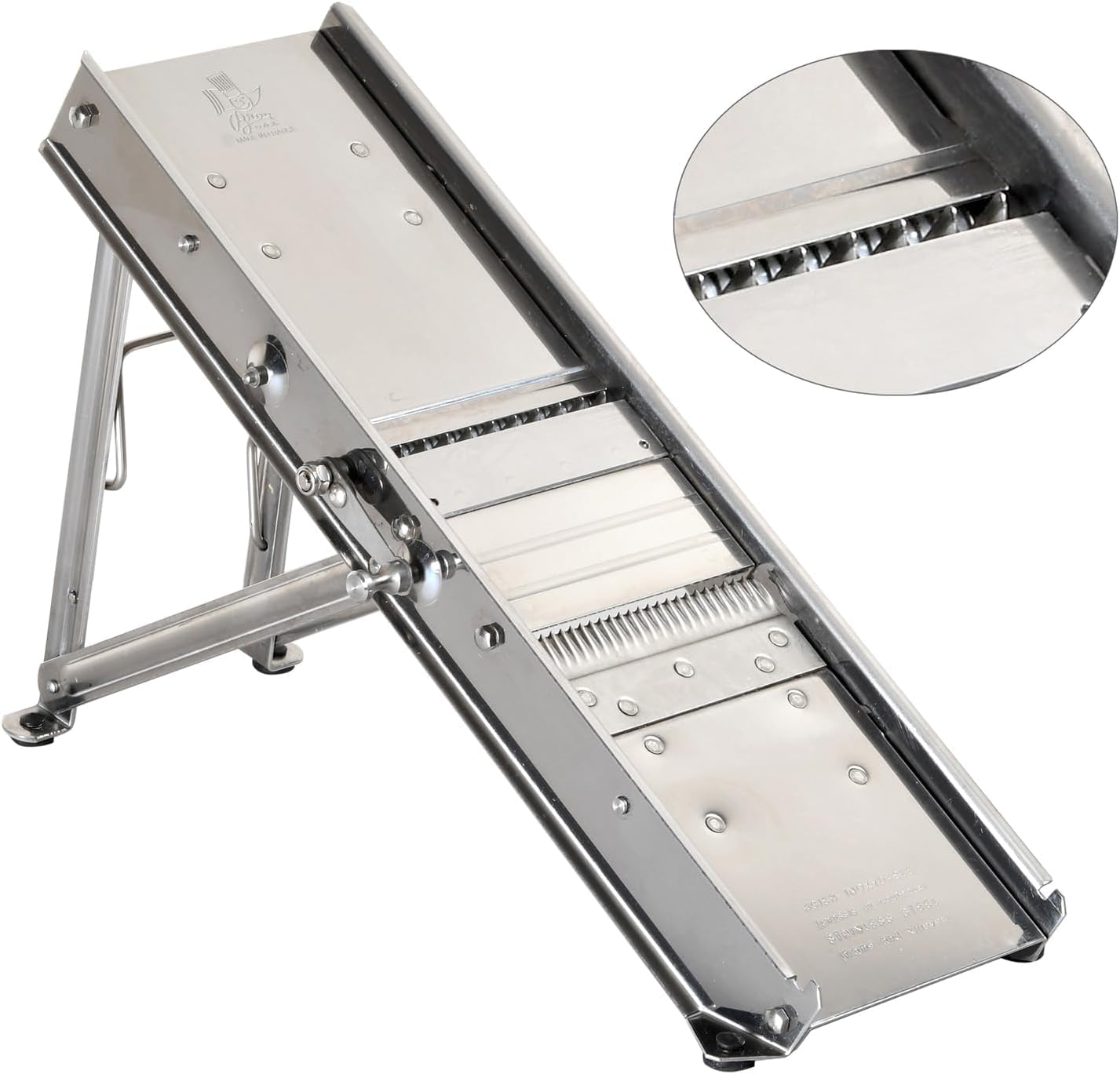Louis Tellier Bron Coucke mandoline leg assembly facilitates stable kitchen use