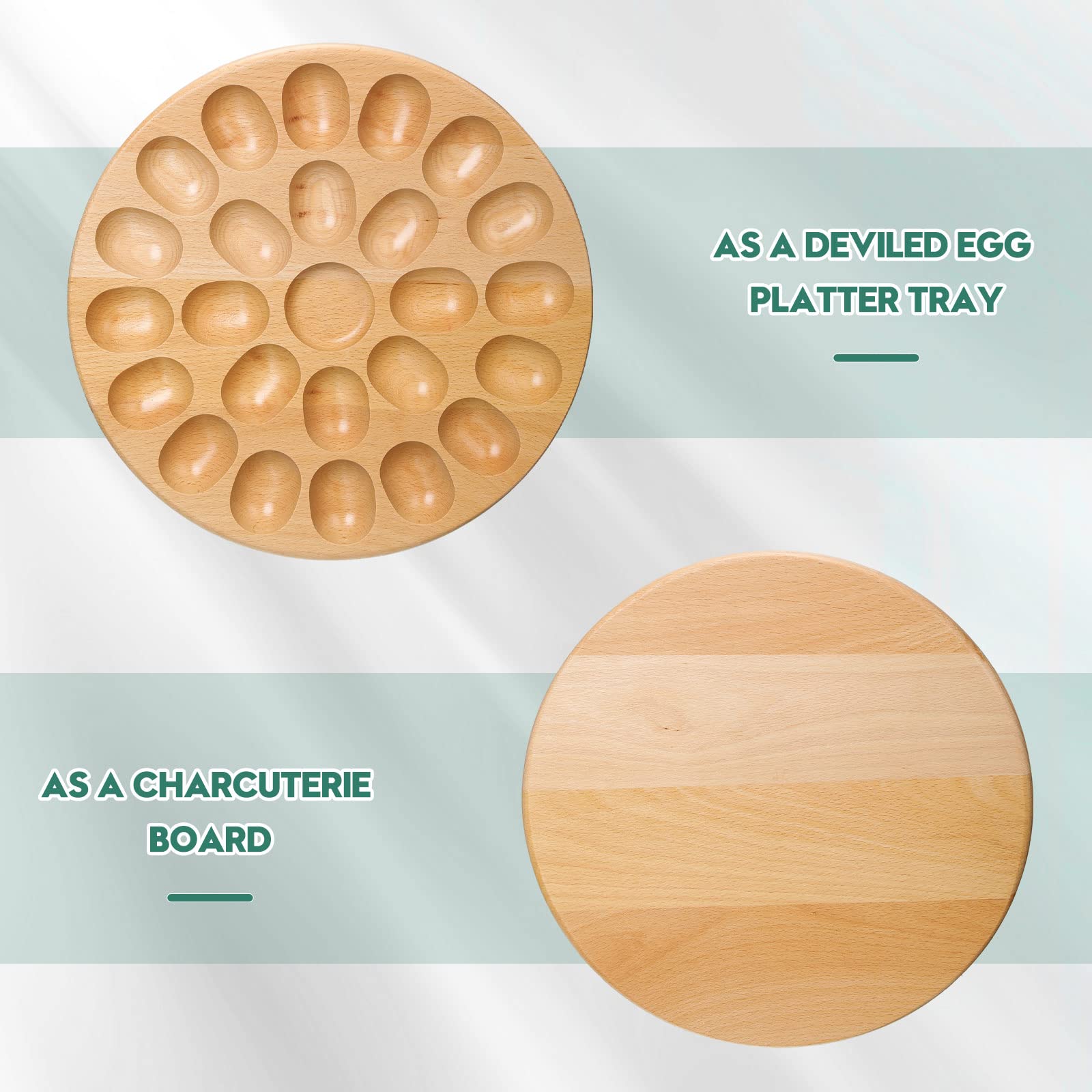 Lounsweer round wood serving board blends style and function for easy presentation
