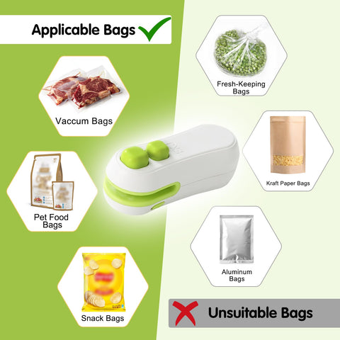 Loupai Mini Bag Sealer is portable for home, office, or travel.