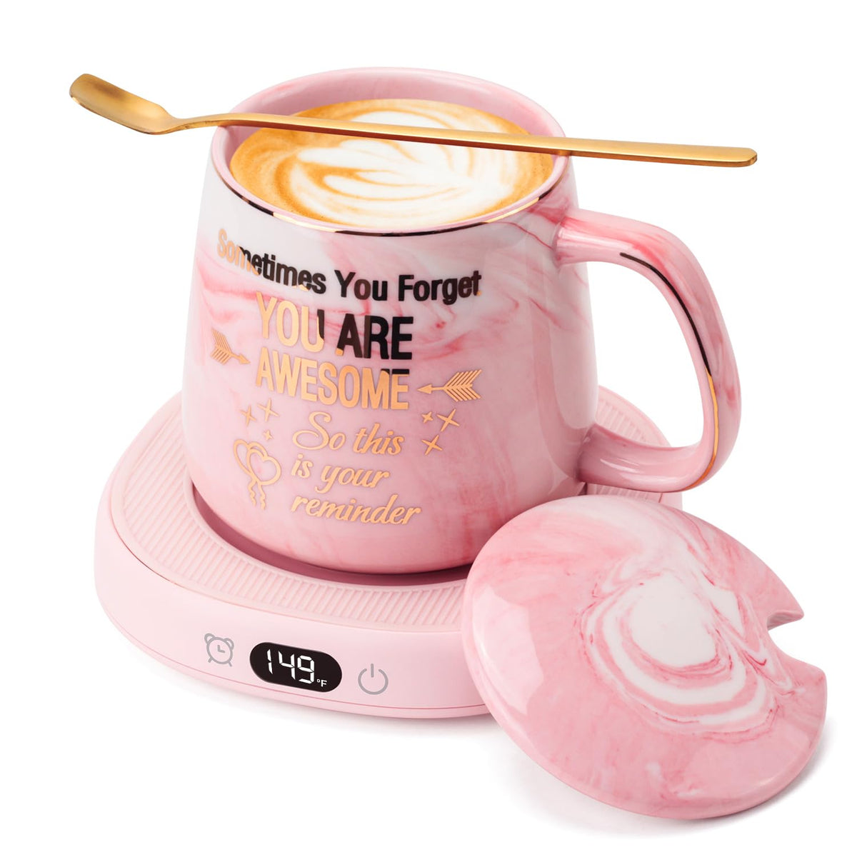 LOUTYTUO coffee mug warmer on desk offers steady warmth for your beverage