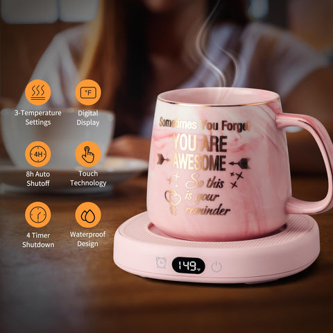 LOUTYTUO You Are Awesome mug set with motivational print brightening your desk