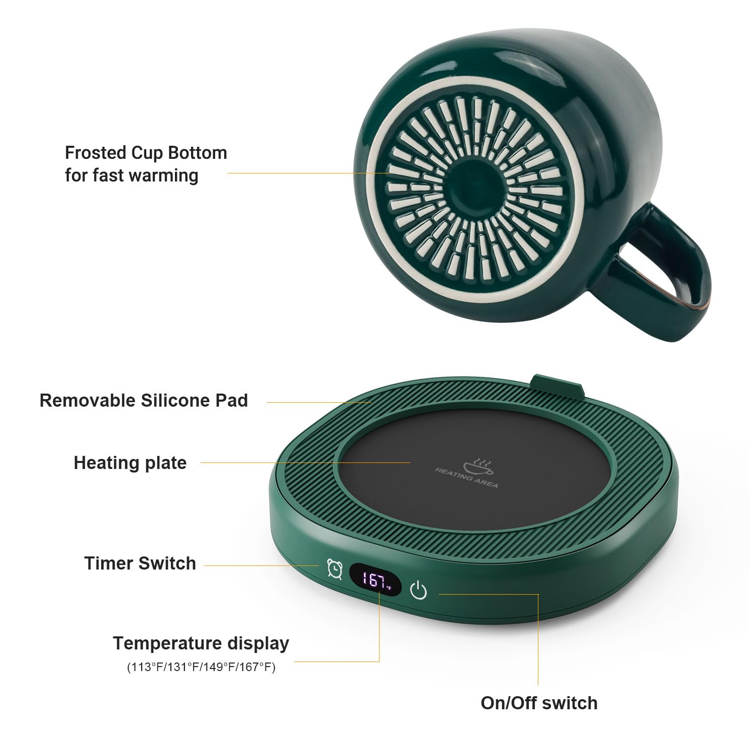 LOUTYTUO desk-friendly design fits small spaces while keeping beverages warm