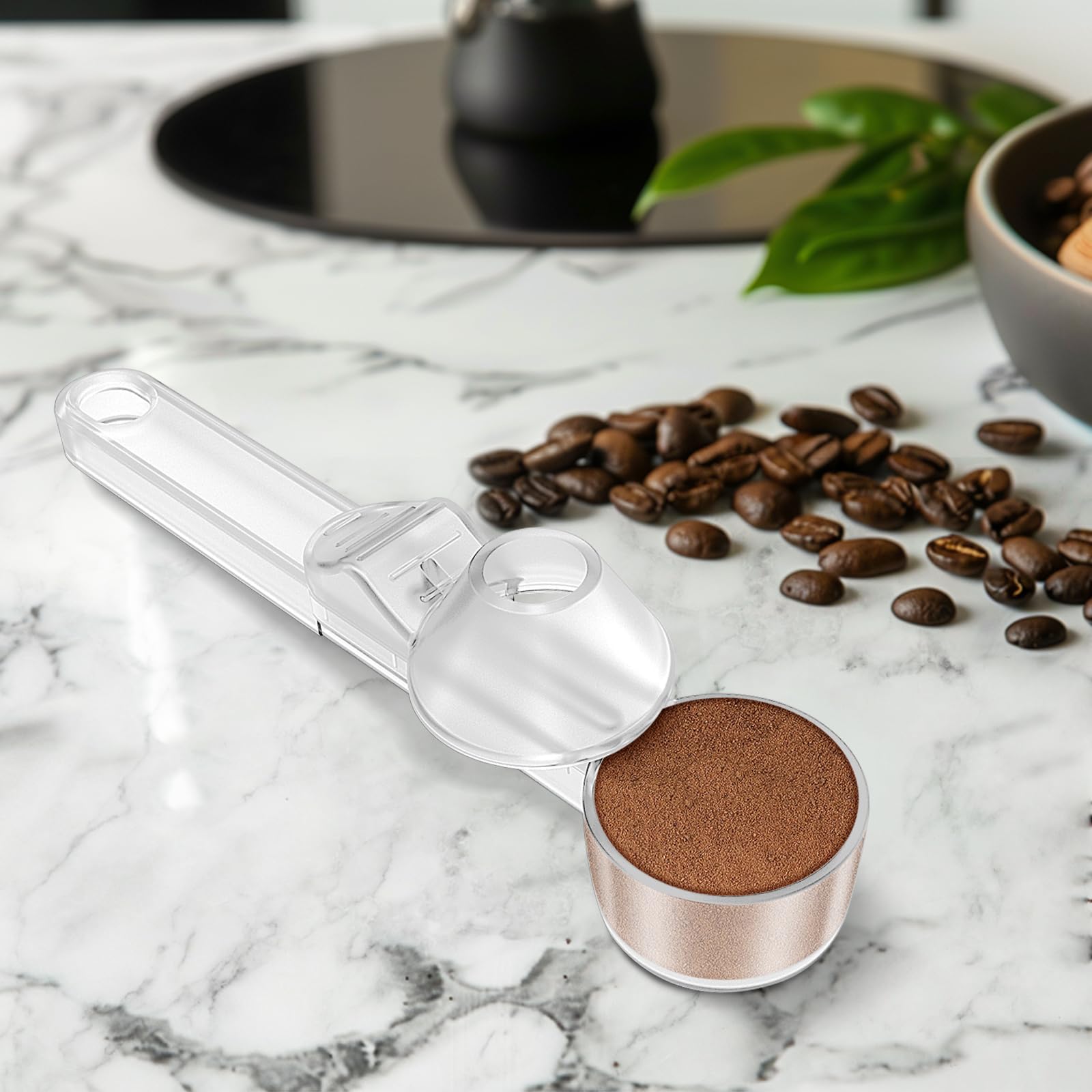 Lov Sprout compact coffee scoop designed to fit small spaces and versatile use