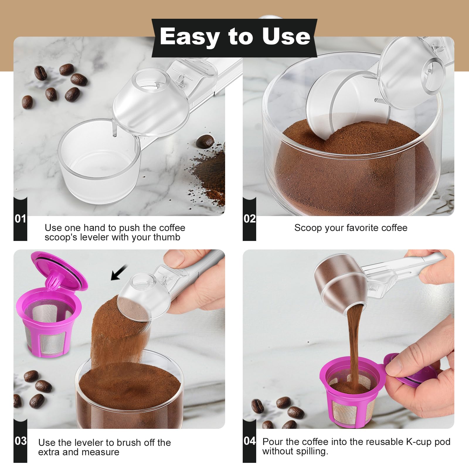 Lov Sprout scoop features a smooth, easy-clean surface for fast cleanup