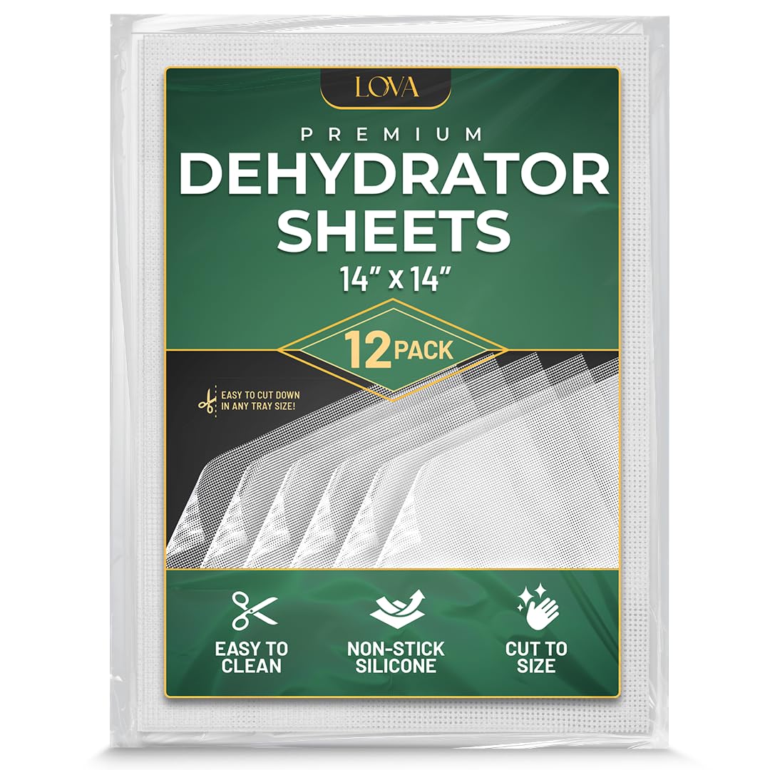 Lova silicone dehydrator sheets 14x14 with fine mesh for easy, even drying