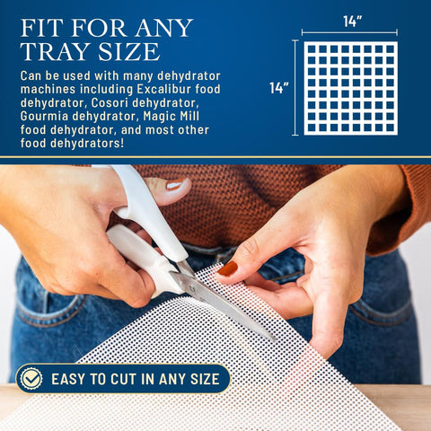 Lova 14x14 liners trim to fit Excalibur, Cosori, and Magic Mill trays
