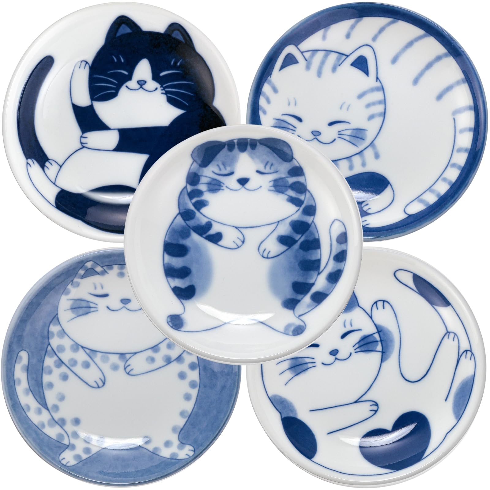 LOVE LOVE JAPAN NEKOCHIGURA cat plate design—perfect for sushi servings and dipping sauces.