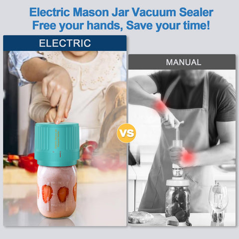 Love Moment vacuum sealer with standard-mouth conversion sealing a jar.
