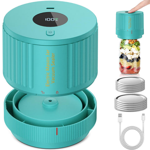 Love Moment electric mason jar vacuum sealer in wide-mouth setup preserving freshness.