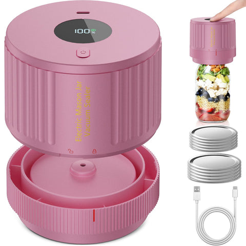 LOVE MOMENT electric mason jar vacuum sealer demonstrates wide-mouth sealing for freshness and leftovers.