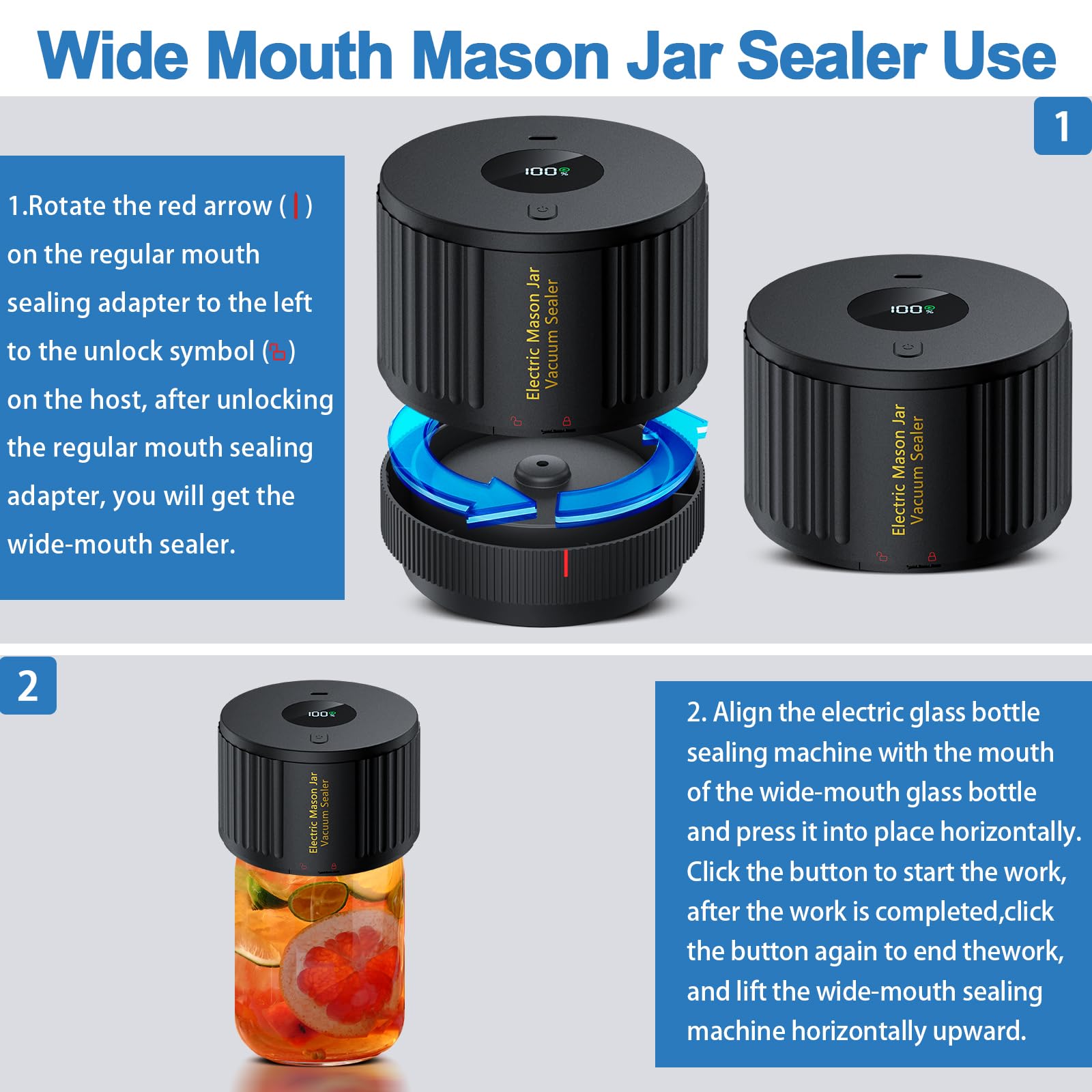 LOVE MOMENT mason jar lids wide set for airtight closures